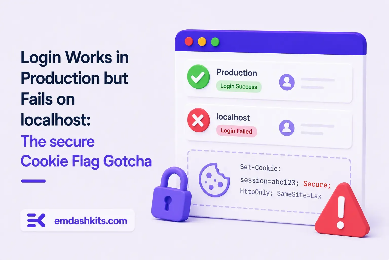 Login Works in Production but Fails on localhost: The secure Cookie Flag Gotcha Login Works in Production but Fails on localhost: The secure Cookie Flag Gotcha